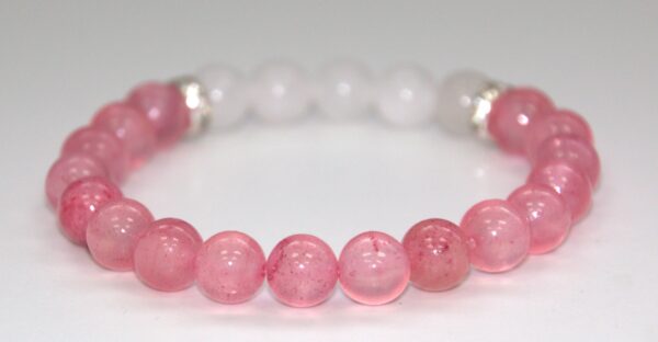 Rose Quartz and White Jade Bracelet - Image 4