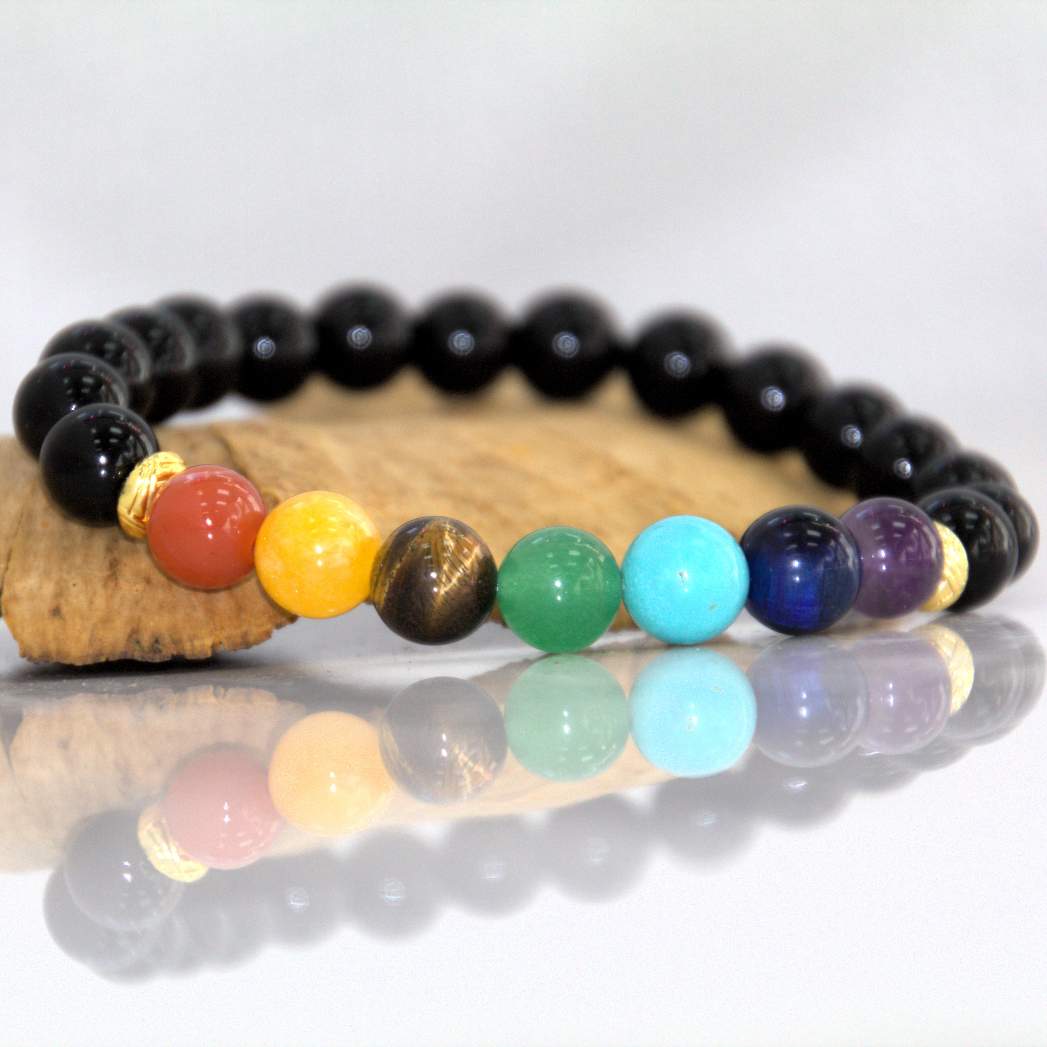 7 Chakras and Onyx Bracelet