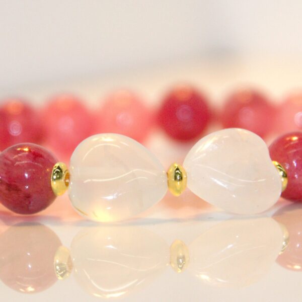Pink Rose Quartz Bow Bracelet