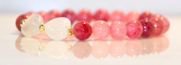 Pink Rose Quartz Bow Bracelet - Image 2