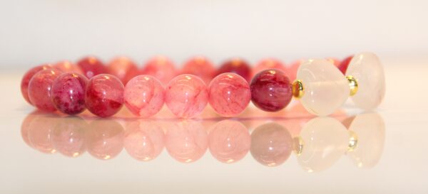 Pink Rose Quartz Bow Bracelet - Image 3