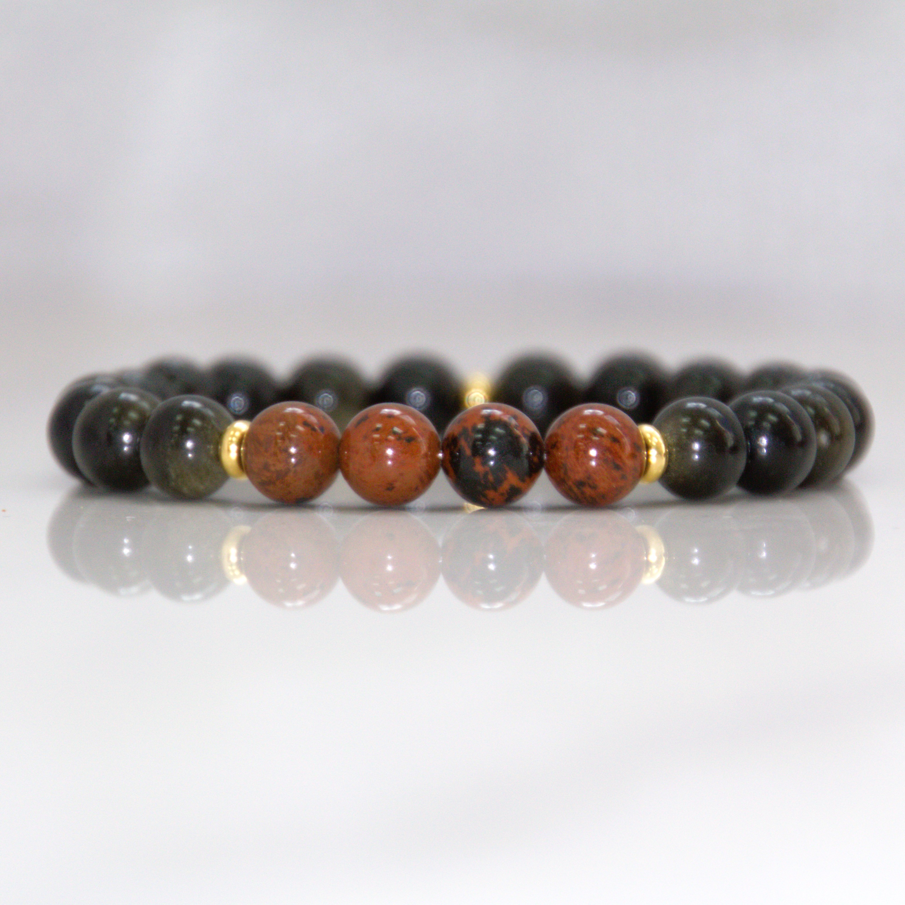 Obsidian & Red Mahogany Bracelet