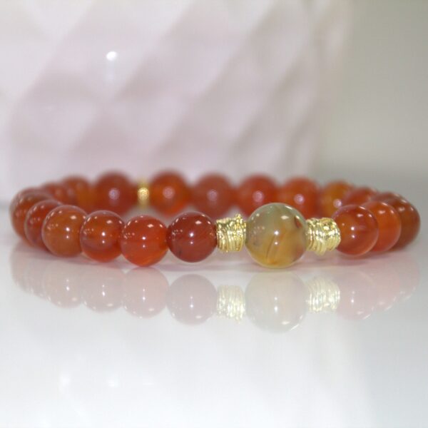 Natural Red Jade Beaded Bracelet